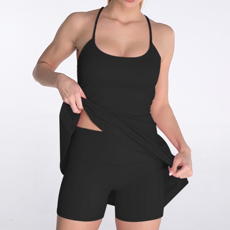 Bodysuit Yoga Set with Chest Pads
